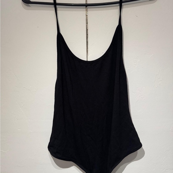 Black Spaghetti Strap Bodysuit - Picture 1 of 3